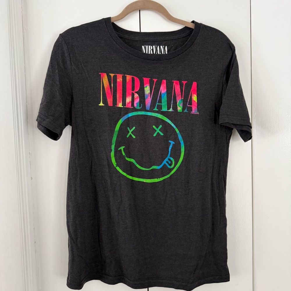 NIRVANA Black Tee with Colorful Logo